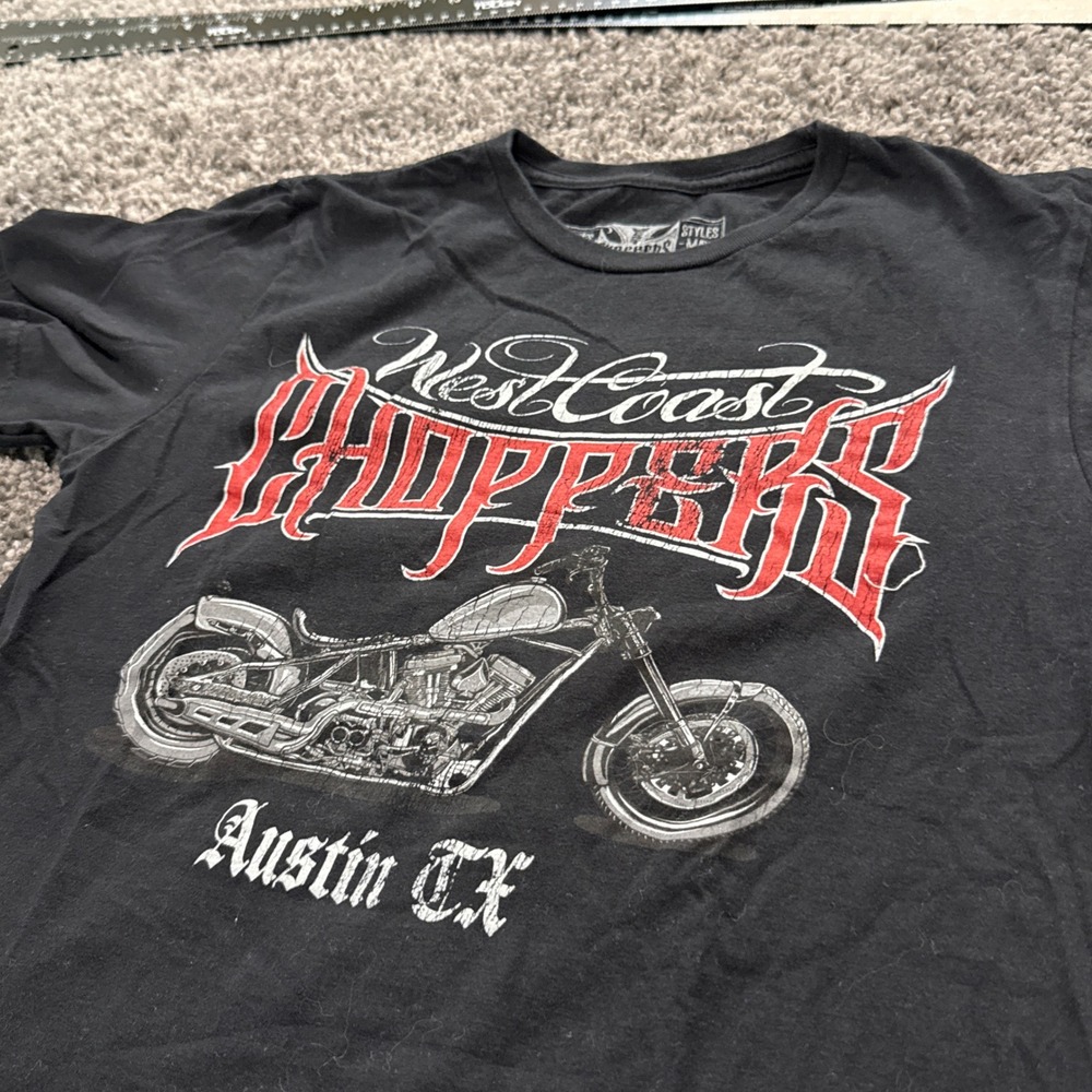 Vintage West Coast Choppers T-Shirt Mens Small Black Excellent Austin TX S